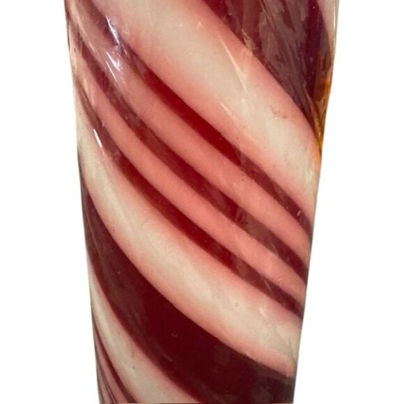 Red & White Striped Christmas Candle With Santa Design Top - Picture 2 of 7